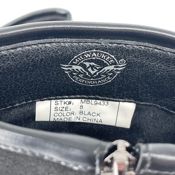 Milwaukee Performance MBL9433 leather motorcycle boots Triple Buckle Size 8 - Picture 3 of 7